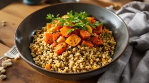 Croquant, fondant, acidulé : mon bowl de quinoa tiède aux légumes rôtis qui réconcilie avec l’hiver en 25 minutes